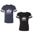 thumbnail image 1 of My Favorite Prince Princess Is My Husband Wife Unisex Couple Matching Cotton Jersey style T-Shirt Contrasting stripes on sleeves (Men Navy / Women Black) (Men S / Women S), 1 of 3