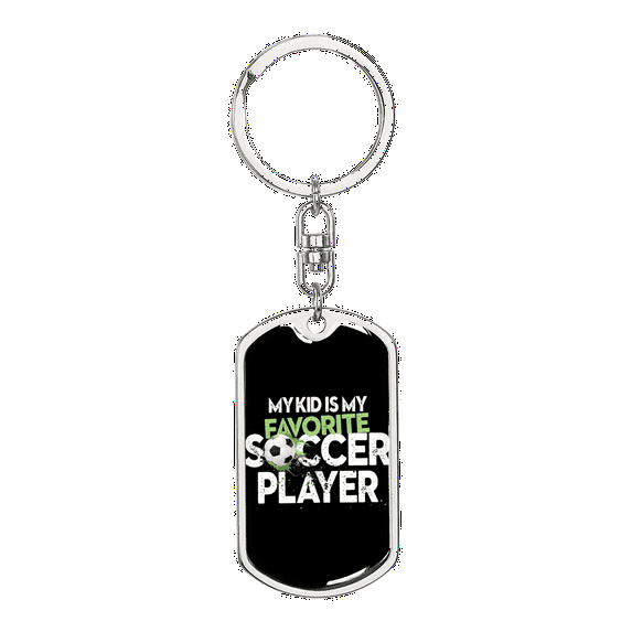 Favorite Soccer Player Swivel Keychain Dog Tag Stainless Steel or 18k Gold