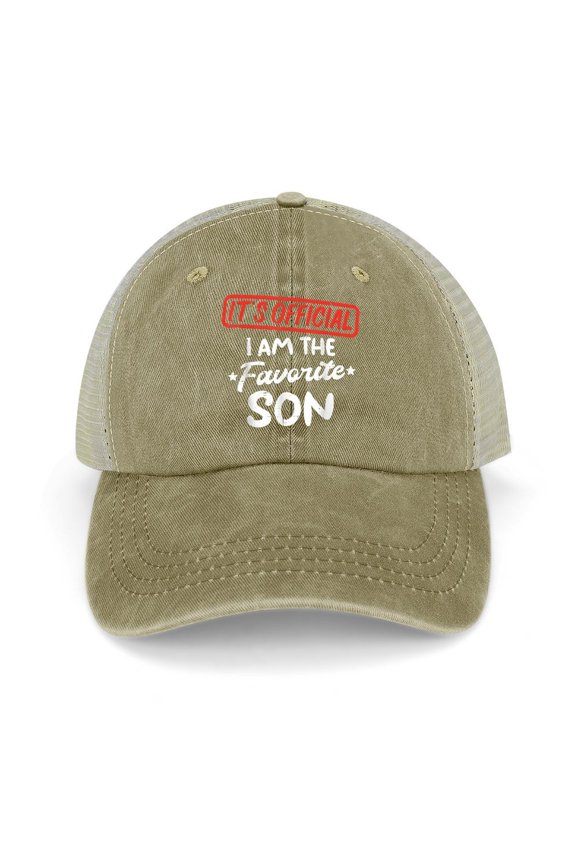 Favorite Son Khaki Hat Adjustable Funny Fashion Unisex Baseball Cap for Men Women