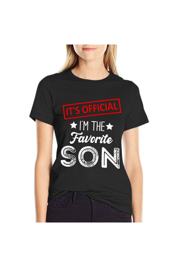 Favorite Son Women’s Short Sleeve Cotton T-Shirt HD Graphic Printed Tee Casual Crew Neck Top M