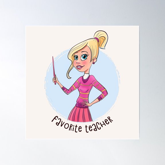 Favorite Teacher Poster Wall Art, Modern Wall Decor For Living Room Bedroom, 24x36 UNFRAMED