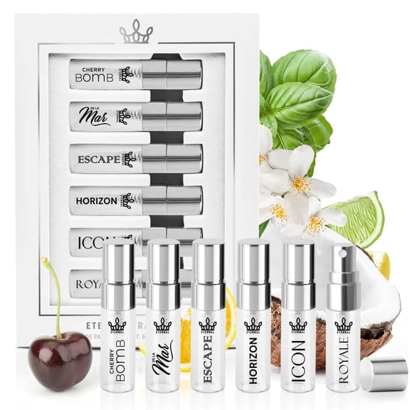 Eternal Discovery Set Unisex Favorites 6x3ml Sprayers - Includes Cherry Bomb - De La Mar - Escape - Horizon - Icon - & Royale
