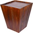 thumbnail image 1 of Favors Handicraft 18" Square Wooden Cone Shaped Accent Side Table in Chestnut, 1 of 5