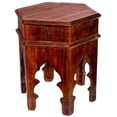 thumbnail image 1 of Favors Handicraft Reclaimed Wooden Moroccan Style Side Table in Rustic Brown, 1 of 5