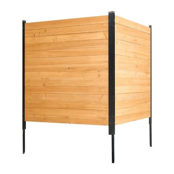 Favory (2 Panels) No Dig Enclo Richmond Cedar Wood Privacy Screen, Ideal Outdoor Privacy Wall, Pool Equipment Enclosure, Trash Can Enclosures, Air Conditioner Fence