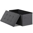 thumbnail image 1 of Favory 30 Inches Folding Storage Ottoman Bench, Ottoman Foot Rest, End of Bed Bench, Storage Chest, Load 660 lb, for Living Room, Bedroom, Entryway-30Inch Dark Gray, 1 of 18