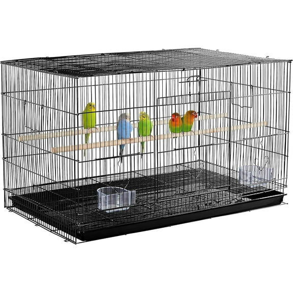 Favory 30'' Length Flight Bird Cage Iron Flight Parrot Cage for Small Parrots Parakeets Cockatiels Budgies Conures Quaker Parrot