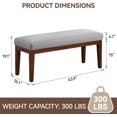 thumbnail image 1 of Favory 43.5'' Faux Leather Bedroom Bench, Upholstered End of Bed Bench, Padded Vintage Dining Bench, Entryway Bench with Solid Wood Legs, Kitchen, Living Room, Hallway, Grey, 1 of 9