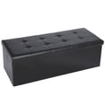 thumbnail image 1 of Favory 43 Inches Folding Storage Ottoman Bench, Ottoman Foot Rest, End of Bed Bench, Storage Chest, Load 660 lb, for Living Room, Bedroom, Entryway-43Inch Black, 1 of 18