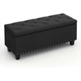thumbnail image 1 of Favory 43 Inches Storage Ottoman Bench, Upholstered Tufted End of Bed Storage Bench, Large Ottoman Foot Rest with Legs, Load up to 800 lb, for Living Room, Bedroom, Entryway, Black, 1 of 10