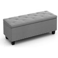 thumbnail image 1 of Favory 43 Inches Storage Ottoman Bench, Upholstered Tufted End of Bed Storage Bench, Large Ottoman Foot Rest with Legs, Load up to 800 lb, for Living Room, Bedroom, Entryway, Gray, 1 of 9