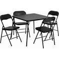 thumbnail image 1 of Favory 5-Piece Multipurpose Folding Card Table and Chairs Set for 4 Players, Padded Top Portable Square Folding Table and Chairs Set, Black, 1 of 9