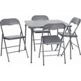 thumbnail image 1 of Favory 5-Piece Multipurpose Folding Card Table and Chairs Set for 4 Players, Padded Top Portable Square Folding Table and Chairs Set, Gray, 1 of 11