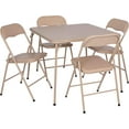 thumbnail image 1 of Favory 5-Piece Multipurpose Folding Card Table and Chairs Set for 4 Players, Padded Top Portable Square Folding Table and Chairs Set, Tan, 1 of 9