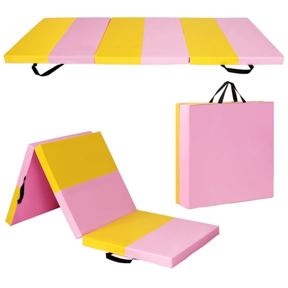 Favory 6'X2'X2.5" Gymnastics Mat,Thick Folding Tumbling Mat with Hook and Loop Fastener, Foldable Gym Mat with Carrying Handles, Cheer Mats for Adults Home Exercise Aerobics Fitness