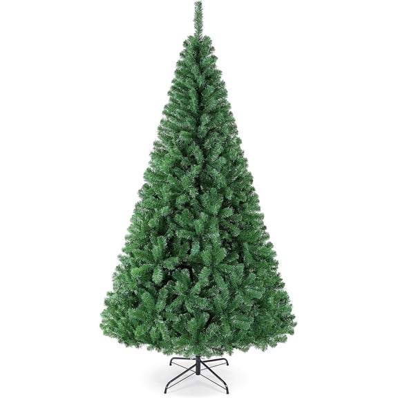 Favory 7.5ft Artificial Full Spruce Christmas Tree, Artificial Xmas Tree with 1011 PVC Branch Tips and Foldable Metal Stand for Home, Party, Office Decoration, Holiday Décor, Green-manual