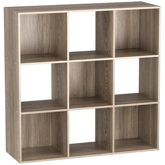 Favory 9 Cube Storage Organizer, 3 Tier Stackable Mdf Wood Bookcase, Open Storage Display Bookshelf, Storage Cabinet for Living Room, Bedroom, Home, Office,Apple pattern