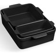 thumbnail image 1 of Favory Bakeware Set, Baking Dish Set, 3-Piece Nonstick, Toxin-Free, Ceramic Serving Dishes, Casserole, Bread Loaf, Square Pan, Space-Saving Nesting Design - Black Licorice, 1 of 10