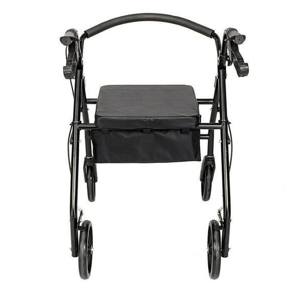 Favory Bariatric Rollator Walker - Extra Wide Design, Padded Seat & High Weight Capacity, Durable Construction, Ideal for Bariatric Users, Perfect for Home/Outdoor,Black