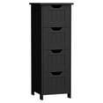 thumbnail image 1 of Favory Bathroom Floor Cabinet, Wooden Side Storage Organizer, 4 Drawers Free-Standing Cabinet for Bathroom/Hallway/Living Room-Black, 1 of 18