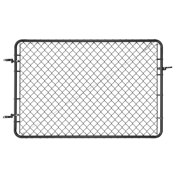 Favory Chain Link Fence Gate, Adjustable Chain Link Fence Panel, Garden Fence Gate Opening, Fencing Gate with Plastic Coating, for Farm,72inch x 48inch Black