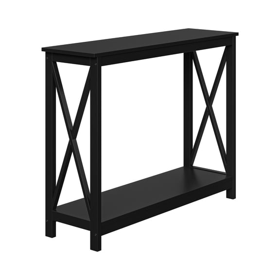 Favory Console Table 39" - Sofa Table with Storage Shelf, Transitional Entryway Hall Table for Living Room and Bedroom, Display Foyer Table-Black