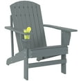 thumbnail image 1 of Favory Folding Adirondack Chair,   Outdoor Fire Pit Lounge Chairs for Patio, Deck, Yard, Lawn and Garden Seating, Partially Pre-Assembled，Dark Gray, 1 of 1