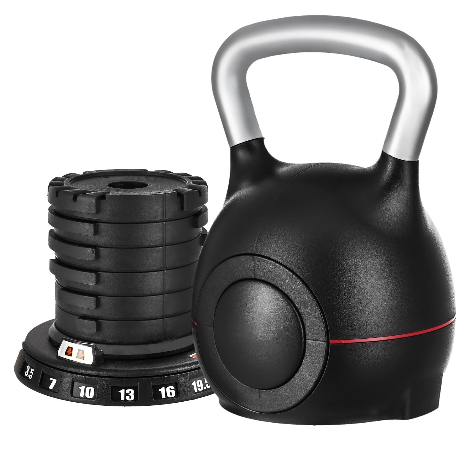 Favory Kettlebell, Adjustable Kettlebell with Weight Levels, Die-Cast Aluminum and ABS Material, for Grip Strength Training, Full-body Workout & Cross-Training,10kg
