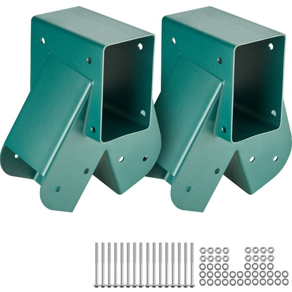 Favory Middle Swing Set Brackets, Heavy Duty Carbon Steel Swing Set Hardware with Mounting Hardware, DIY Swing Set Bracket Swing , Green (2 Pcs)