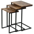 thumbnail image 1 of Favory Nesting Side Tables Set of 3 Industrial C Shaped End Table Set Stackable Coffee Table Heavy Duty Metal Frame for Small Space, Living Room, Bedroom, Tray for Laptop Coffee Snack, 1 of 9