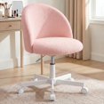 thumbnail image 1 of Favory Office Vanity Chair with Wheels Comfy Desk Chair for Girls Cute Computer Small Armless Adjustable Height Swivel for Home Bedroom Task-Pink, 1 of 14
