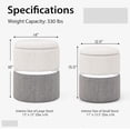 thumbnail image 1 of Favory Ottoman with Storage - Set of 2 Storage Ottomans, 1 Large & 1 Small Nesting Ottoman Side Table, Upholstered Linen Round Foot Rest Vanity Stool for Bedroom Living Room (Gray), 1 of 7
