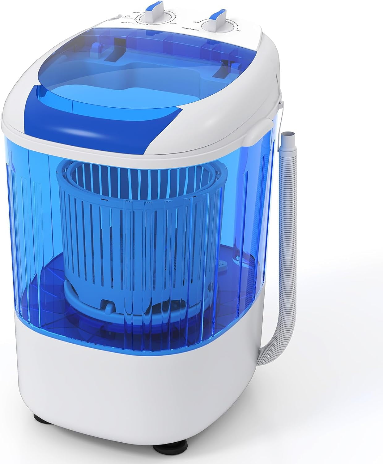 Favory Portable Mini Washing Machine, 5.5 lbs Capacity Small Compact Laundry Washer with Spin Tub & Drain Hose, Semi-automatic Washer Machine for Apartment Dorms RV Home,Blue