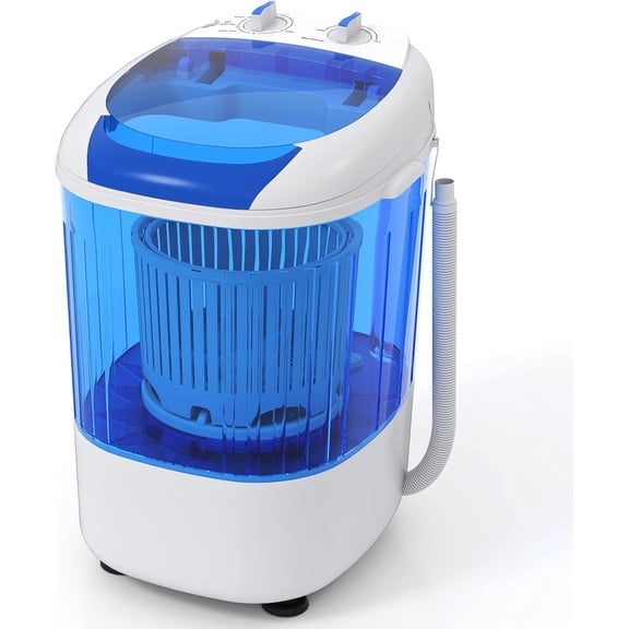Favory Portable Mini Washing Machine, 5.5 lbs Capacity Small Compact Laundry Washer with Spin Tub & Drain Hose, Semi-automatic Washer Machine for Apartment Dorms RV Home,Blue