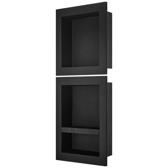 Favory Shower Niche Ready for Tile , Triple Shelf Organizer, Square Corners Wall-Inserted Niche Recessed, Sealed Protection Modern Soap Storage Niche for Shower Bathroom, Black