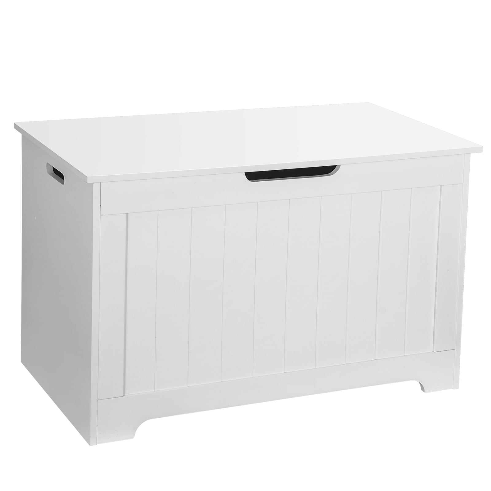 Favory Toy Box Storage Chest for Girls Boys, Wooden Trunk Bench w/Flip-top Lid & Safety Hinge, Kids Play Room Nursery Organizer, Bedroom Storage  Storage Area (White)