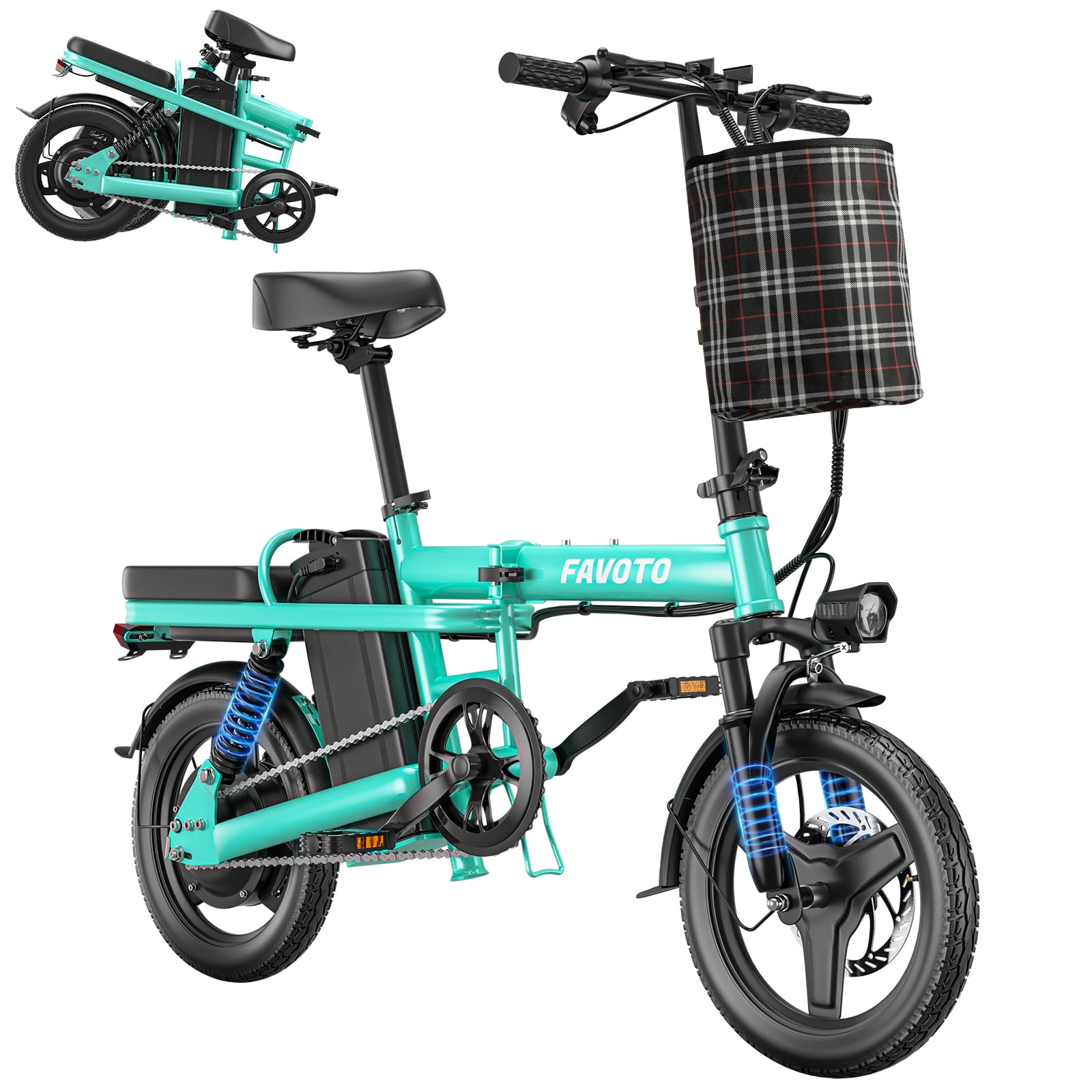 Favoto Powerful Pedal Assist Folding Electric Bike 400W Motor