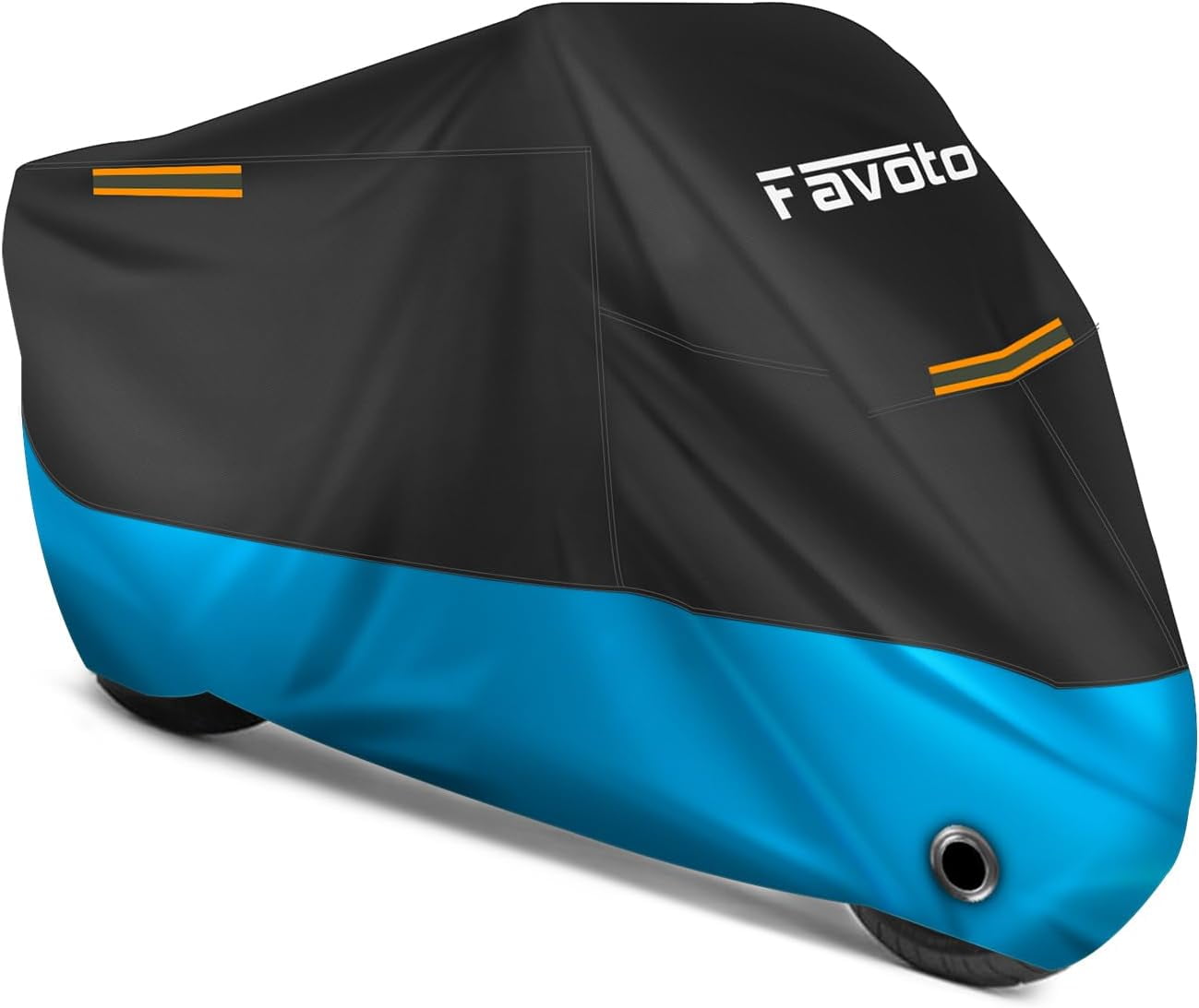 Favoto Motorcycle Cover Waterproof Outdoor 96.5 inches Length All Season Universal Fit Rain Sun Dust Protection Night Reflective with Lock-Holes & Storage Bag Motorbike Powersports Vehicle Cover