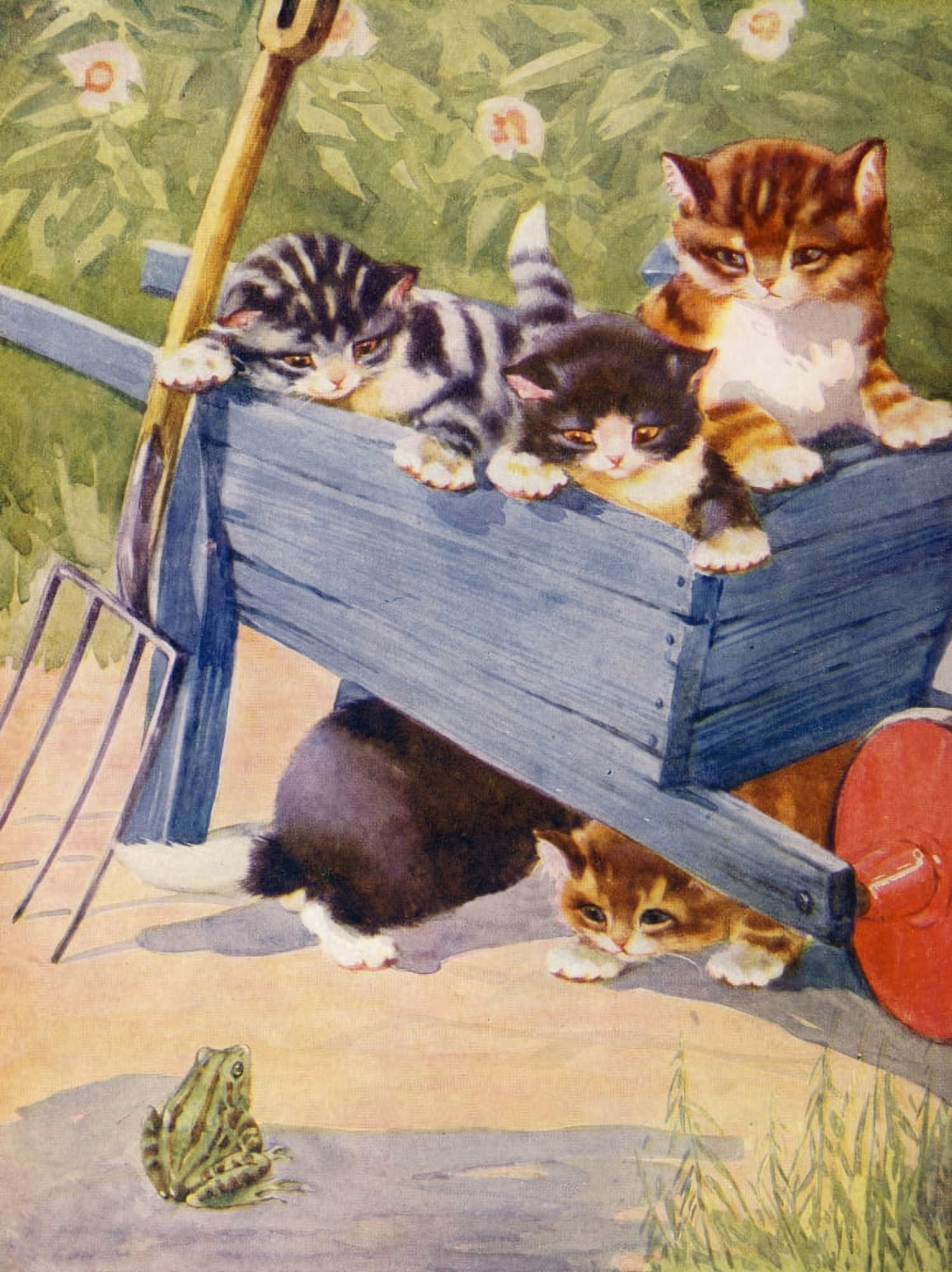 Favourite Animals c1928 Strange sight for kittens Canvas Art - Unknown (24 x 36)