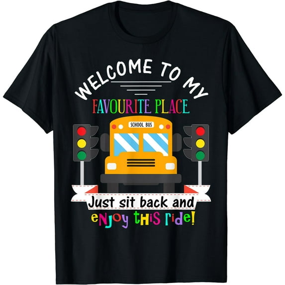 Favourite Place Funny School Bus Driver Back To School Men T-Shirt Black 3X-Large