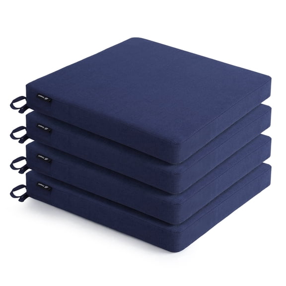 Favoyard 4-Pack Outdoor Seat Cushions, Premium High-Density Foam, Waterproof Removable Cover with Ties for Patio Dining Chairs, Garden Furniture