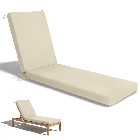 Favoyard Outdoor Lounge Chair Cushion 72x21x3 in Rainproof Color Fade-Resistant & Removable Cover Patio Chaise Lounge Cushion with High Resilience