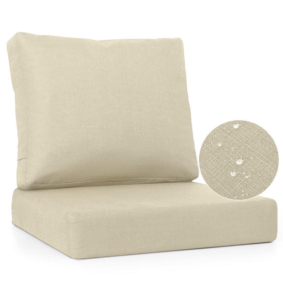Favoyard Deep Seat Patio Cushion Set, 24 inch Rainproof & Fadeness Patio Cushions for Outdoor Chair Couch with Removable Cover