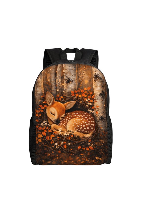 Fawn Backpack Full Front Print Travel Laptop Bag for Men and Women