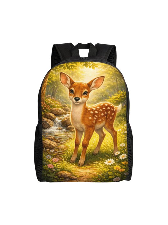 Fawn Backpack Full Front Print Travel Laptop Bag for Men and Women