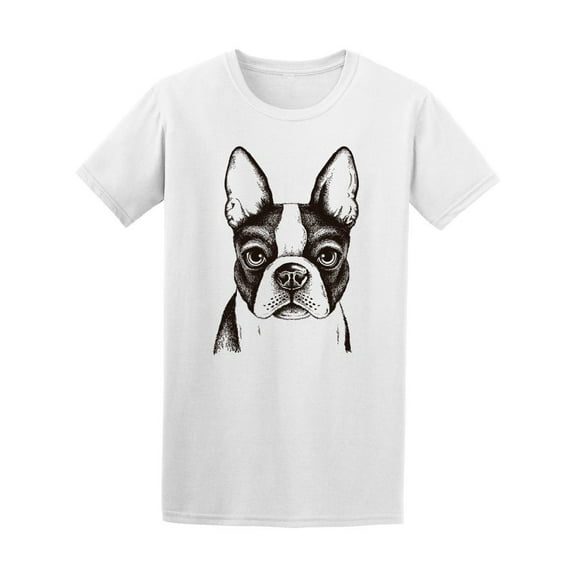 Fawn Boston Terrier Sketch T-Shirt Men -Image by Shutterstock, Male Large