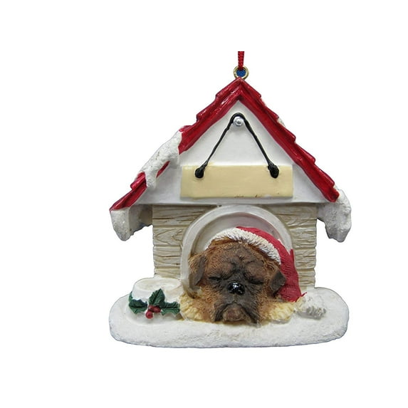 Fawn Boxer, Uncropped Doghouse Ornament Hand Painted Easily Personalized