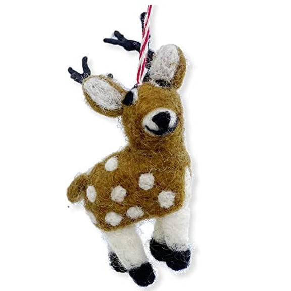 Fawn Deer Wool Ornament for Holiday Tree