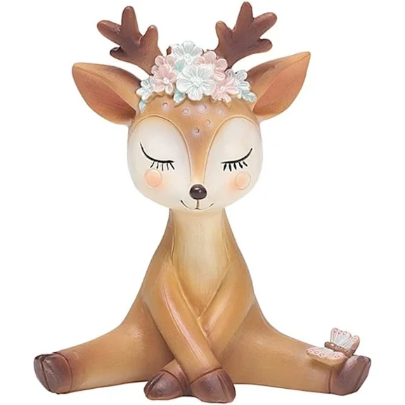 Fawn Figurine, Decorative Ornaments, 3D Miniature Bambi Fawn Deer