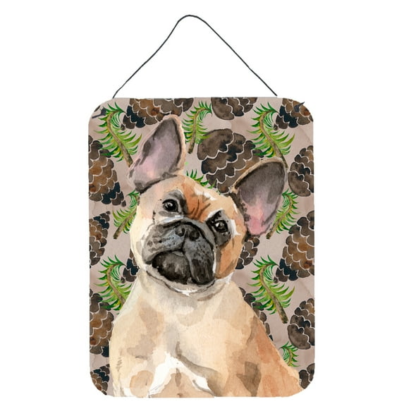 Fawn French Bulldog Pine Cones Wall or Door Hanging Prints